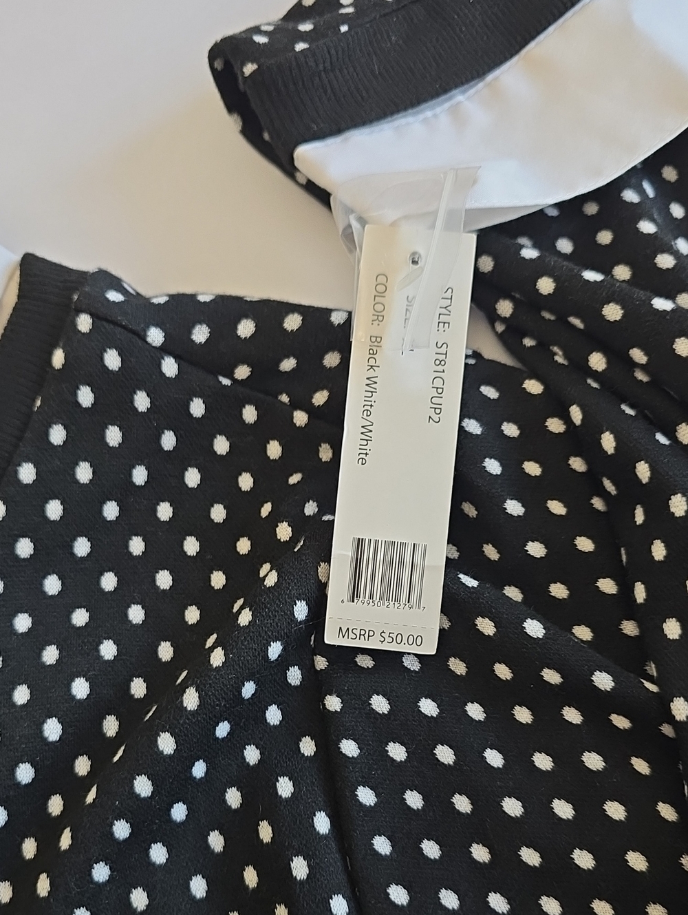 NWT Zac & Rachel Long Sleeve Polk Dot Sweater Faux Layer Shirt Size XL - Picture 13 of 16